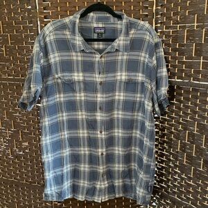 Patagonia Gray and White Plaid Men's Shirt